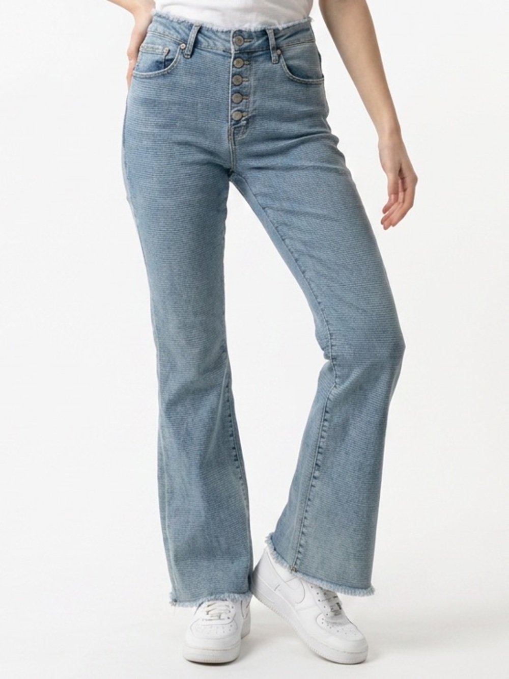 GOOD AMERICAN | Blue670 High-Rise Flare Jeans with Button Fly Women’s Size 6/28